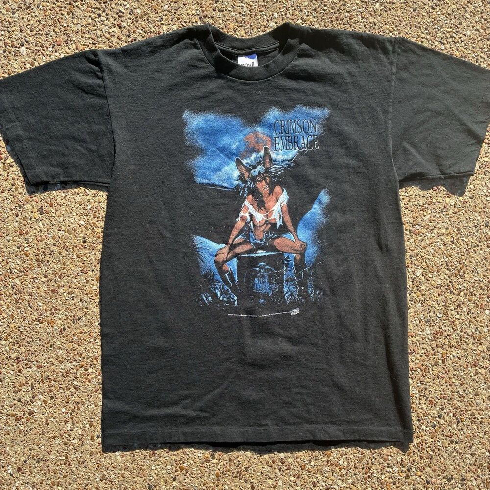 Vintage Crimson Embrace Vampire Shirt 1998 Comic Images Vampirella Elvira Art L
